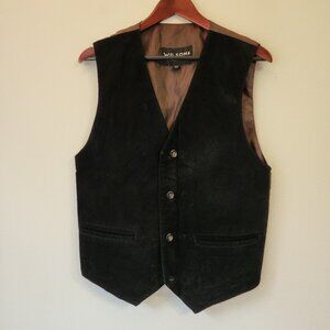 Wilsons Leather Vest Men Sz L Black Suede Western Rodeo Cowboy Farm Core Classic